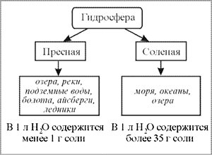 Рис.2. Схема "Строение гидросферы"