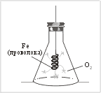 Рис. 5. Горение Fe (стальная проволока) в кислороде
