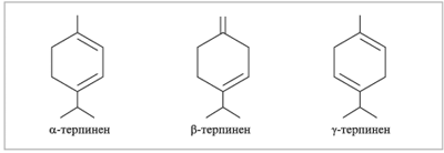 Рис. 1. Терпены – производные циклогексана с двумя двойными связями в молекуле