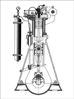 Опытный двигатель внутреннего сгорания Р.Дизеля