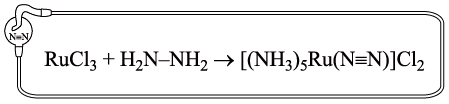 Рис. 3. Схема взаимодействия хлорида рутения с гидразином